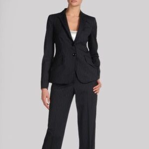 Armani y2k pin striped button blazer black size 8 designer classic